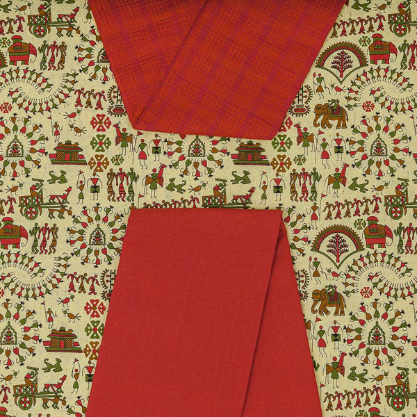 Lime Yellow Colour Printed Cotton Rayon Top, Red Maroon Colour South Cotton Dupatta and Bottom Online ST-9372AR2-7000AF
