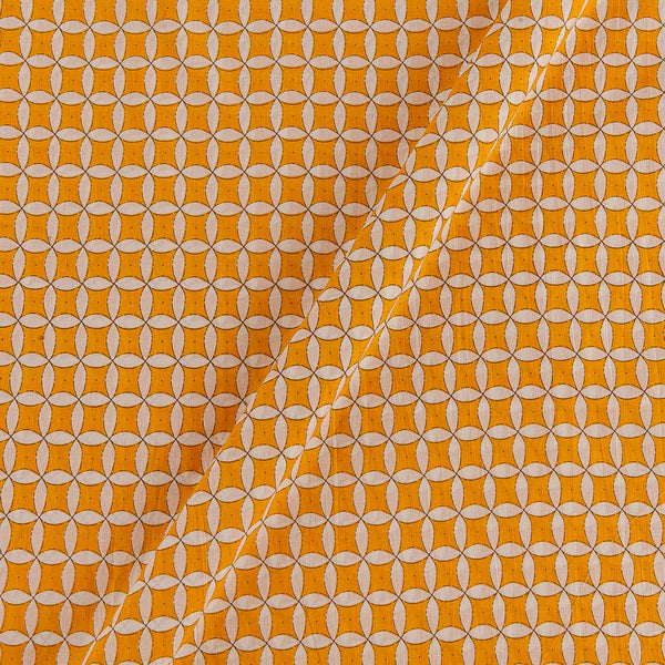 Buy Cotton Turmeric Yellow Colour Geometric Print Fabric 9373AX Online