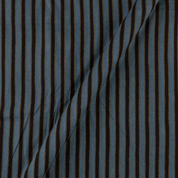 Cotton Blue Grey Colour Stripes Print Fabric Online 9373BS