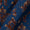 Cotton Steel Blue Colour Gold Foil Geometric Print Fabric Online 9373CG