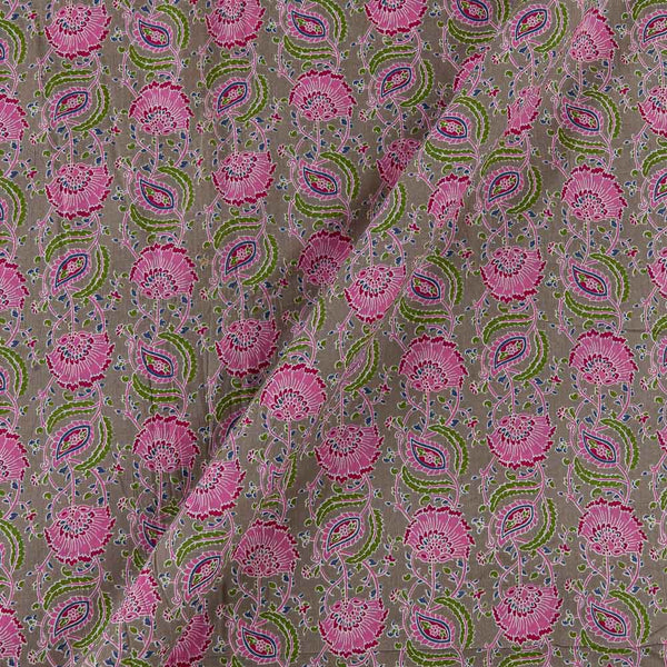 Cotton Beige Brown Colour Jaal Print Fabric Online 9373DE3