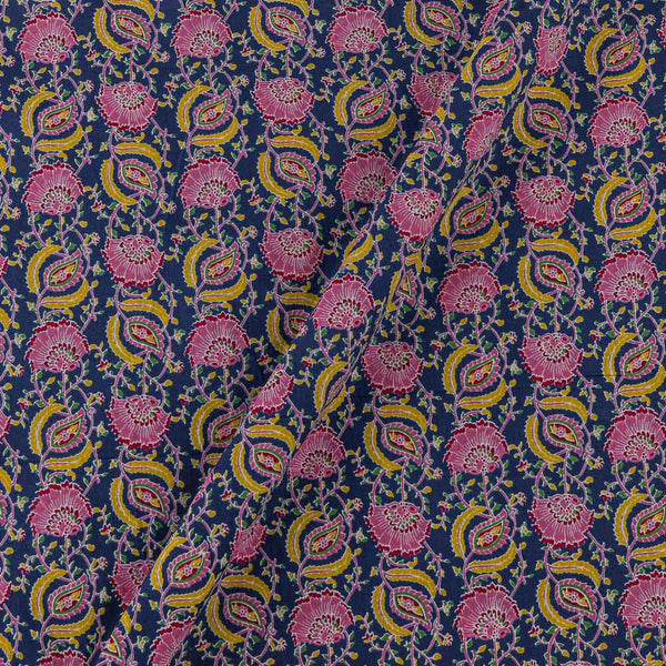 Cotton Dark Blue Colour Jaal Print Fabric Online 9373DE5
