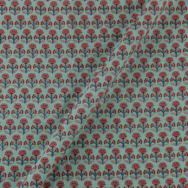 Cotton Mint Colour Floral Print Fabric Online 9373DI