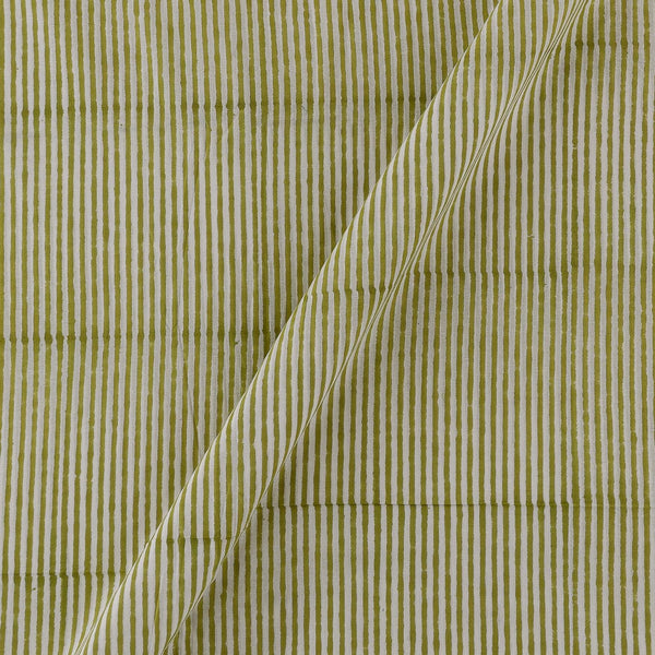 Cotton White Colour Stripes Hand Block Print Fabric Online 9373EB3