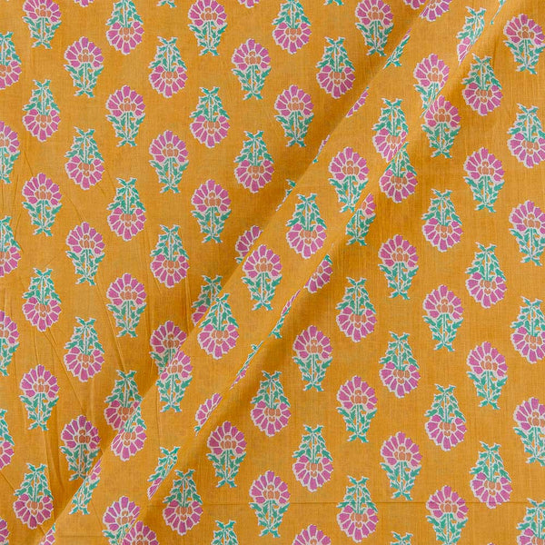 Buy Cotton Mustard Orange Colour Floral Print Fabric Online 9373EK2