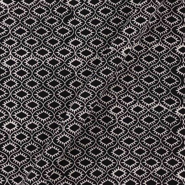 Cotton Black Colour Mughal Print Fabric Online 9378BM
