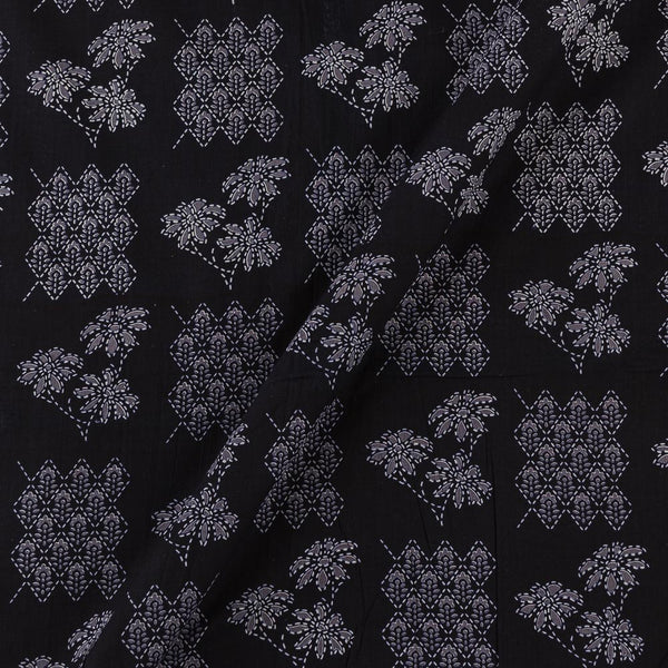 Cotton Black Colour Floral Print Fabric Online 9378CK