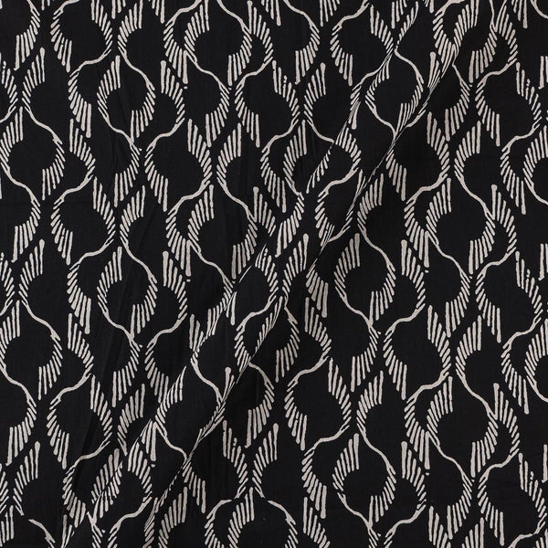 Cotton Black Colour Geometric Print Fabric Online 9378CN
