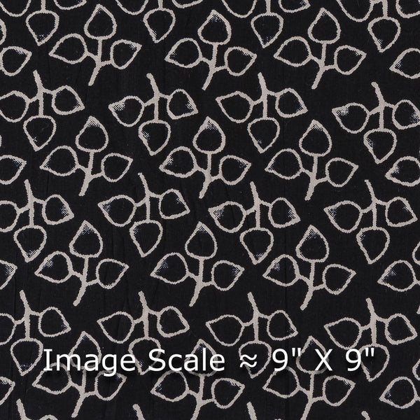 Buy Cotton Black Colour Leaves Print Fabric Online 9378K4 - SourceItRight