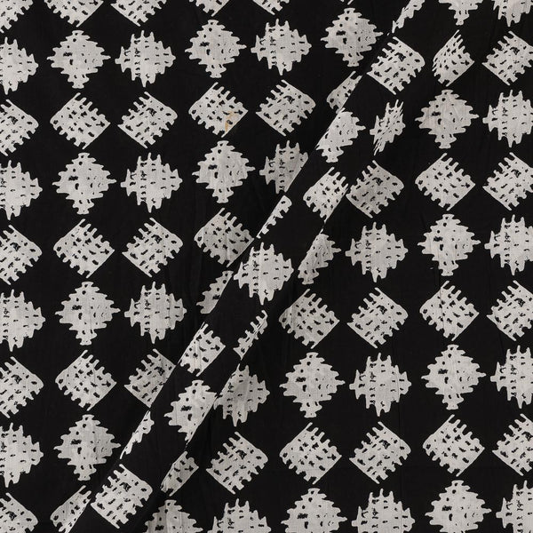 Cotton Black Colour Geometric Print Fabric Online 9378DQ