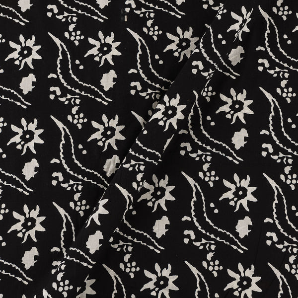 Cotton Black Colour Floral Print Fabric Online 9378DS