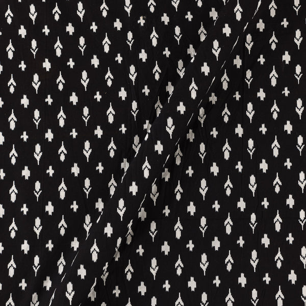 Cotton Black Colour Ikat Inspired Print Fabric Online 9378DT