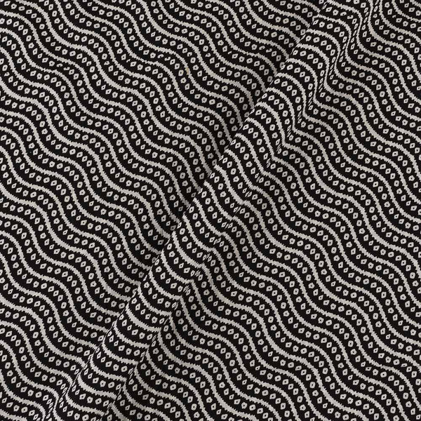 Cotton Black Colour Geometric Print Fabric Online 9378DU