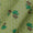 Pastel Green Colour Gold Floral Print 42 Inches Width Cotton Fabric