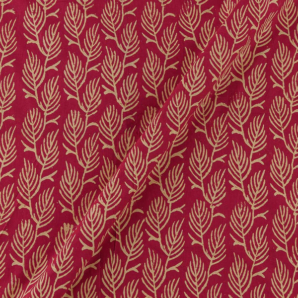 Cotton Poppy Red Colour Jaal Block Print Fabric Online 9384CN3