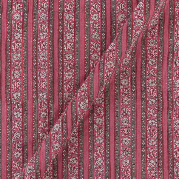 Cotton Mul Pink Colour Stripes Print Fabric Online 9385BT2