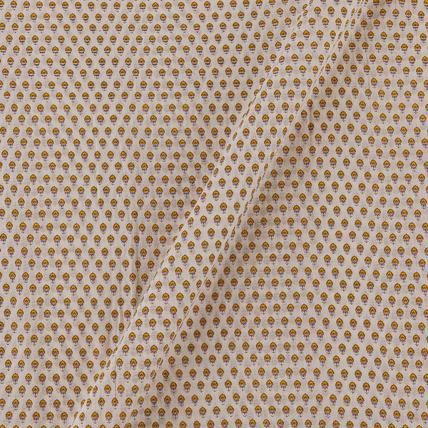 Cotton Mul Off White Colour Small Floral Print Fabric Online 9385CB4