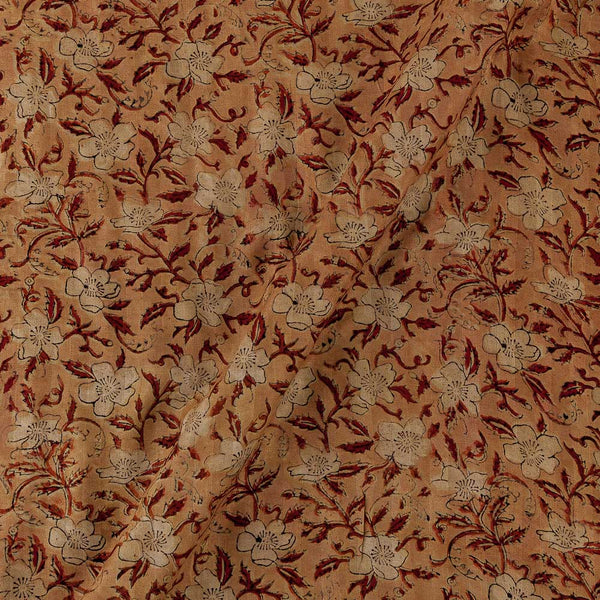 Dobby Cotton Authentic Jaipuri Ajrakh Butterscotch Colour Jaal Print Fabric Online 9396AT