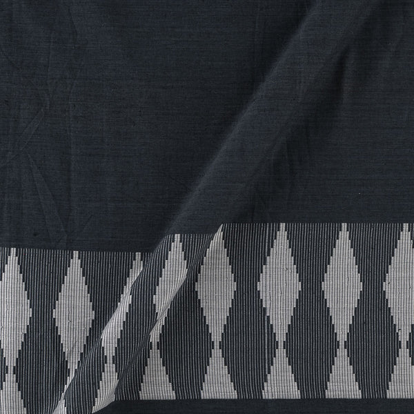 Soft Cotton Dark Grey X Black Cross Tone Jacquard Daman Border Fabric Online 9403L4