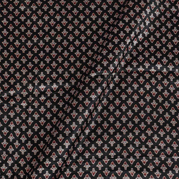 Gaji Hand Block Print Black Colour Floral Small Butti Fabric freeshipping - SourceItRight
