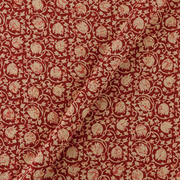 Cotton Maroon Colour Dabu Inspired Jaal Print Fabric Online 9417AN