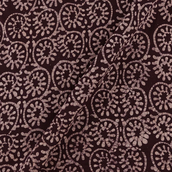 Soft Cotton Plum Colour Batik Inspired Jaal Print Fabric Online 9417BC1