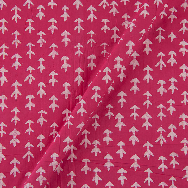 Geometric Pattern Batik on Fuchsia Pink Colour 39 Inches Width Cotton Fabric