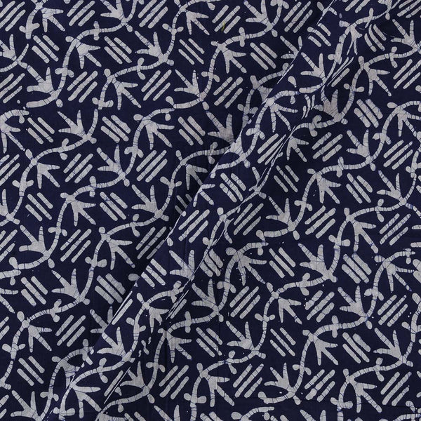 Geometric Pattern Wax Batik on Dark Blue Colour Cotton Fabric Online 9417BF