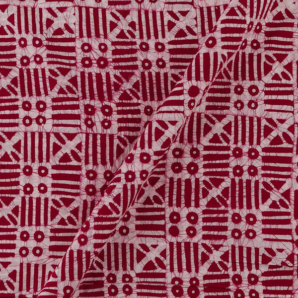 Geometric Pattern Wax Batik on White Colour Cotton Fabric Online 9417BG2
