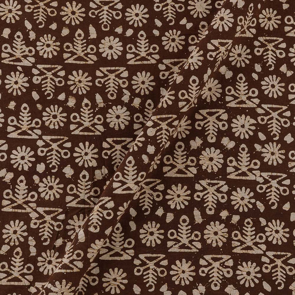 Geometric Pattern Wax Batik on Brown Colour Cotton Fabric Online 9417BJ3