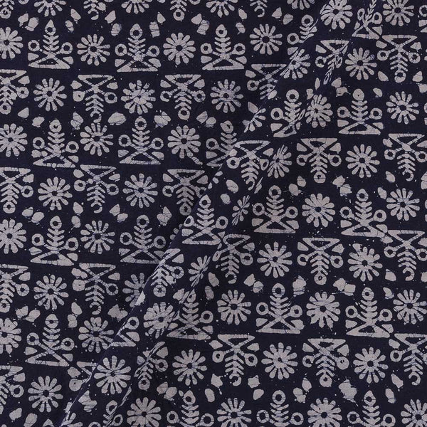 Geometric Pattern Wax Batik on Dark Blue Colour Cotton Fabric Online 9417BJ4