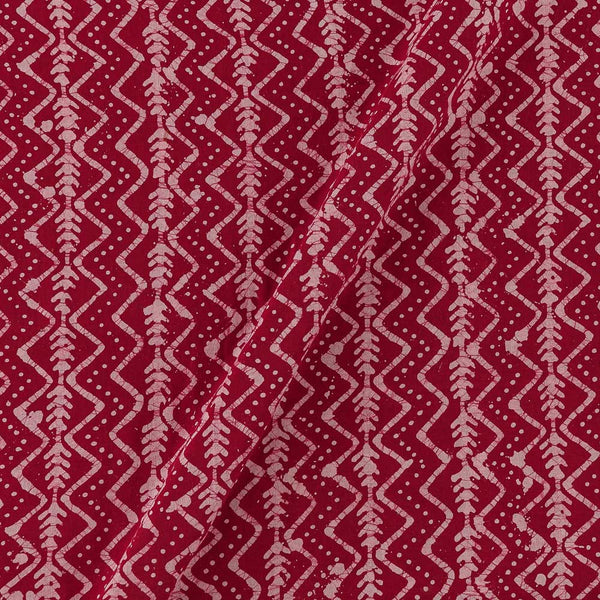 All Over Border Pattern Wax Batik on Red Colour Cotton Fabric Online 9417BK2