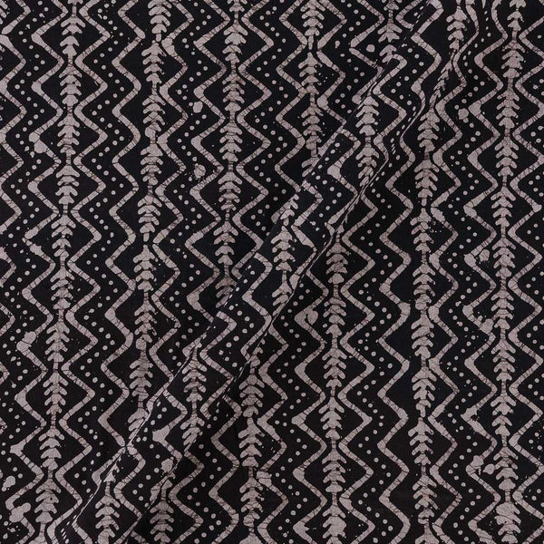 All Over Border Pattern Wax Batik on Carbon Colour Cotton Fabric Online 9417BK3