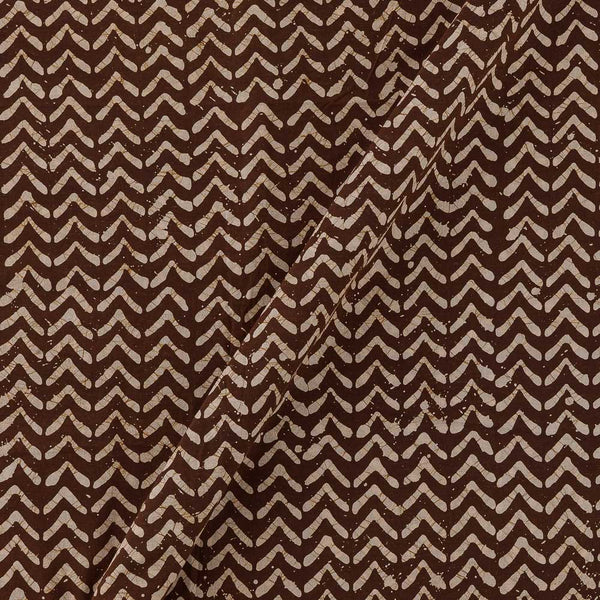 Geometric Pattern Wax Batik on Coffee Brown Colour Cotton Fabric Online 9417BL3