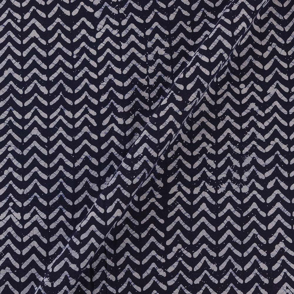 Geometric Pattern Wax Batik on Dark Blue Colour Cotton Fabric Online 9417BL4