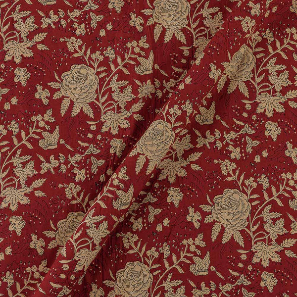 Cotton Maroon Colour Dabu Inspired Jaal Print Fabric Online 9417BQ1