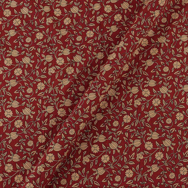Cotton Maroon Colour Dabu Inspired Jaal Print Fabric Online 9417BS