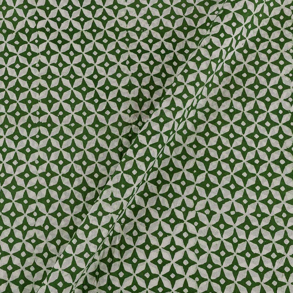 Buy Leaves Print Batik on Green & White Colour Cotton Fabric Online 9417BX1