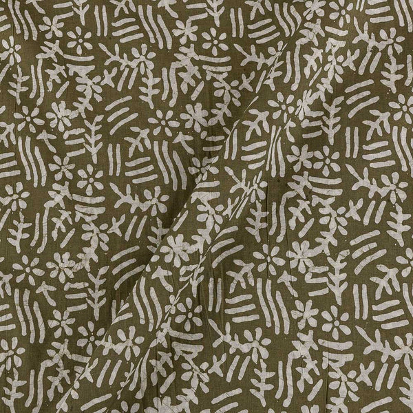 Buy Geometric Pattern Batik on Laurel Green  Colour Cotton Fabric Online 9417BY2