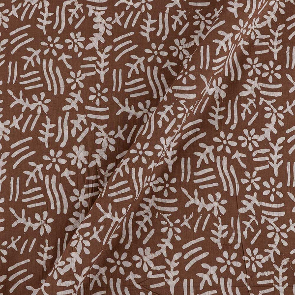Buy Geometric Pattern Batik on Ginger Brown Colour Cotton Fabric Online 9417BY8