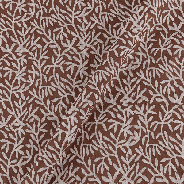 Buy Floral Jaal Print Batik on Ginger Brown Colour Cotton Fabric Online 9417CA2