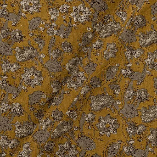 Buy Cotton Mustard Brown Colour Floral Print Fabric Online 9417CE2