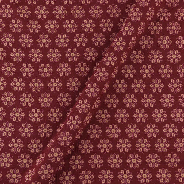 Ajrakh Theme Gamathi Cotton Plum Colour Floral Print Fabric Online 9418U1