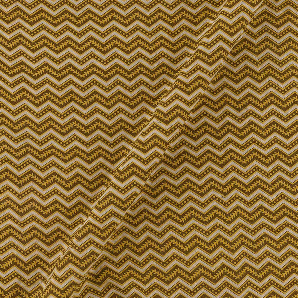 Ajrakh Theme Gamathi Cotton Mustard Brown Colour Chevron Print Fabric Online 9418V3