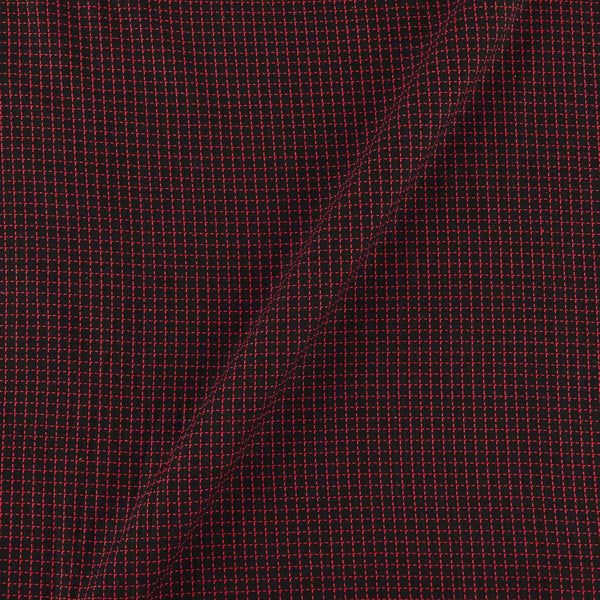 Cotton Self Jacquard Black Colour Checks Pattern 43 Inches Width Fabric freeshipping - SourceItRight