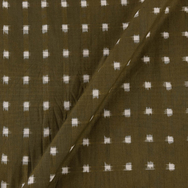 Handloom Cotton Mehendi Green Colour Double Ikat Fabric Online 9438BN2