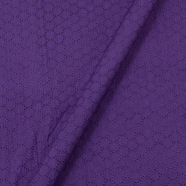 Cotton Purple Colour Schiffli Cut Work Fabric Online 9439BJ