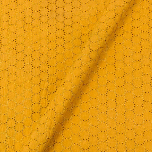 Cotton Marie Gold Colour Schiffli Cut Work Fabric Online 9439BN
