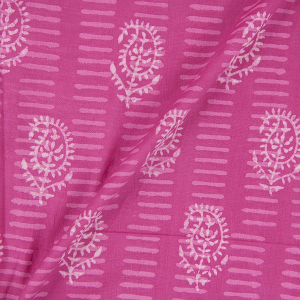 Hand Block Dabu Cotton Pink Colour Paisley Print Fabric freeshipping - SourceItRight