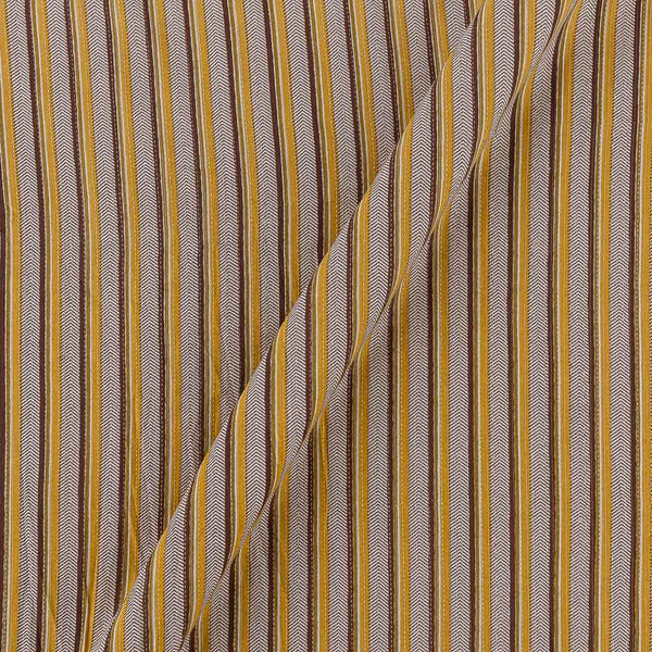 Kantha Cotton Mustard Colour Stripes Print Fabric Online 9443CD3